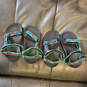 Teva Kids Black and Multicolor Strap Sandals